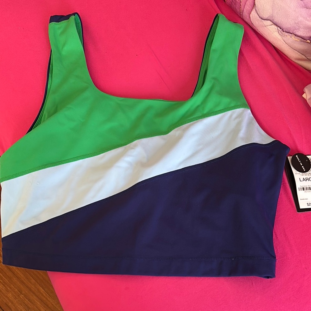 Ideology Green and White Athletic Tops